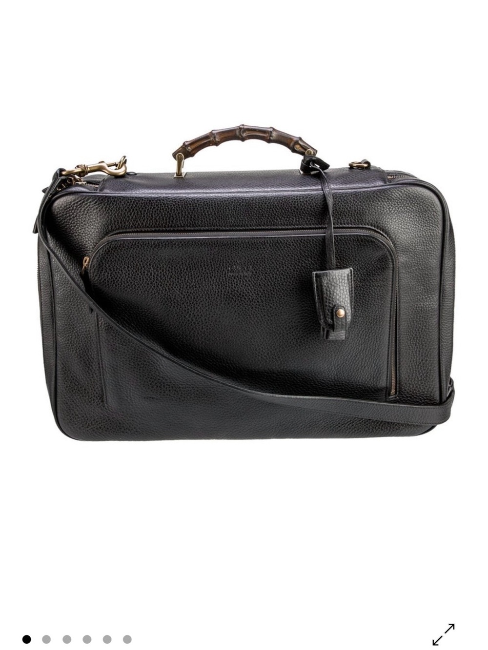Gucci Black Leather Bag with Bamboo Top Handle